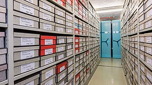 Blick in das Historische Archiv  des Deutschen Technikmuseums. © SDTB / C. Kirchner