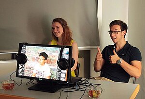 Studierende präsentieren die Projektergesbnisse zur Werkschau © HTW Berlin / Tobias Nettke