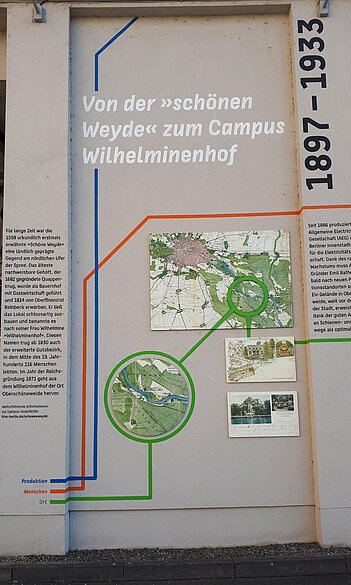 Element der Ausstellung zur Campus-Geschichte. © HTW Berlin / Tobias Nettke